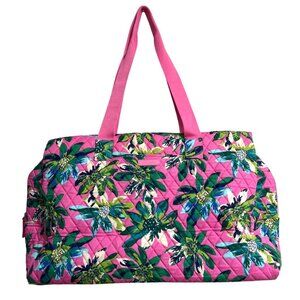 Vera Bradley Tropical Paradise Grand Traveler Carry-on Pink Floral Quilted